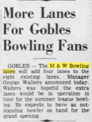 M&W Bowling Lanes - April 1961 Expansion (newer photo)